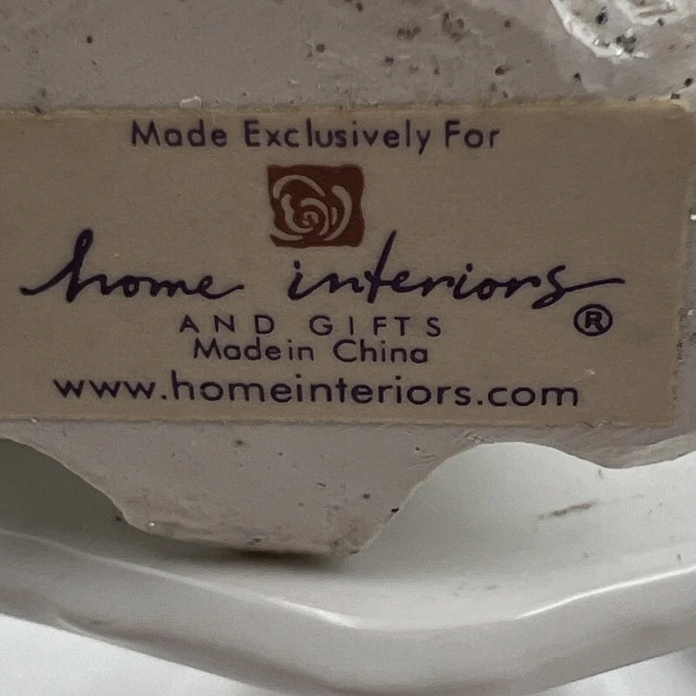 Homeco Silver and White ANGEL ORNAMENTS Set of 3 Home Interior 54037‎